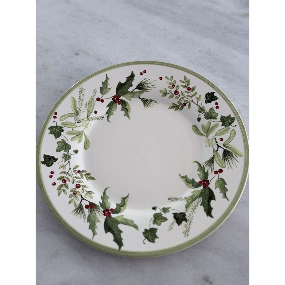 Park Designs Holly & Ivy Dinner Plates Set of 4 Christmas Holiday 11.25" Retired